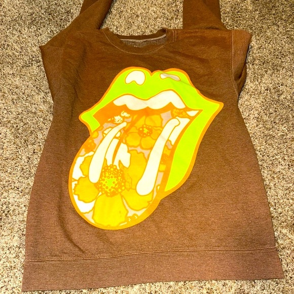 The Rolling Stones Brown Women’s crew neck sweatshirt with Graphic Design - Picture 2 of 4
